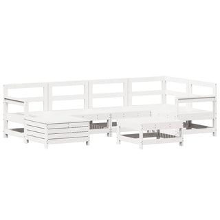vidaXL 7 Piece Garden Sofa Set White Solid Wood Pine - 3250957 - Sofa In Store