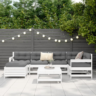 vidaXL 7 Piece Garden Sofa Set White Solid Wood Pine - 3250957 - Sofa In Store