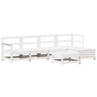 vidaXL 6 Piece Garden Sofa Set White Solid Wood Pine - 3250961 - Sofa In Store