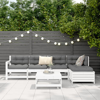 vidaXL 6 Piece Garden Sofa Set White Solid Wood Pine - 3250961 - Sofa In Store