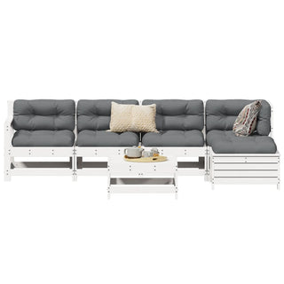 vidaXL 6 Piece Garden Sofa Set White Solid Wood Pine - 3250961 - Sofa In Store
