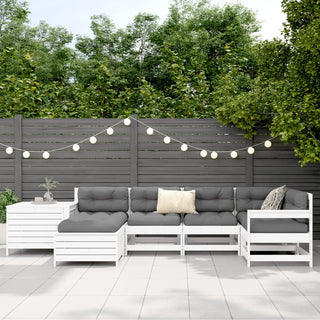 vidaXL 7 Piece Garden Sofa Set White Solid Wood Pine - 3250977 - Sofa In Store