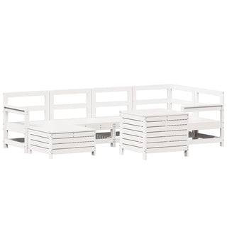 vidaXL 7 Piece Garden Sofa Set White Solid Wood Pine - 3250985 - Sofa In Store