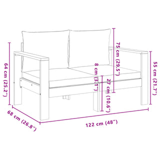 vidaXL 5 Piece Garden Sofa Set with Cushions Solid Wood Acacia - 3214845 - Sofa In Store
