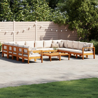 vidaXL 10 Piece Garden Sofa Set with Cushions Solid Wood Acacia - Sofa In Store