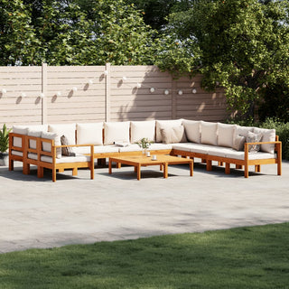 vidaXL 9 Piece Garden Sofa Set with Cushions Solid Wood Acacia - Sofa In Store