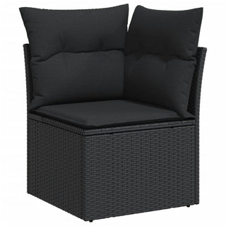 vidaXL 10 Piece Garden Sofa Set with Cushions Black Poly Rattan - 3228895 - Sofa In Store