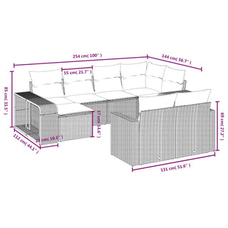 vidaXL 10 Piece Garden Sofa Set with Cushions Black Poly Rattan - 3228896 - Sofa In Store