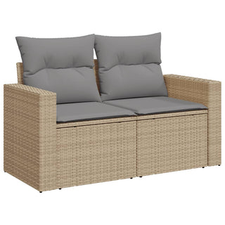 vidaXL 10 Piece Garden Sofa Set with Cushions Beige Poly Rattan - 3228899 - Sofa In Store