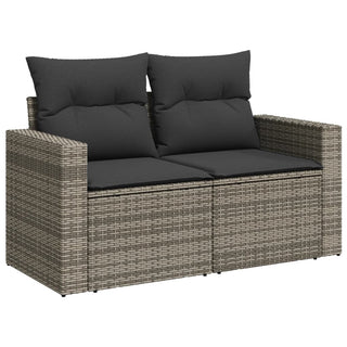 vidaXL 10 Piece Garden Sofa Set with Cushions Grey Poly Rattan - 3228900 - Sofa In Store