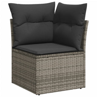 vidaXL 10 Piece Garden Sofa Set with Cushions Grey Poly Rattan - 3228900 - Sofa In Store