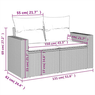 vidaXL 10 Piece Garden Sofa Set with Cushions Grey Poly Rattan - 3228900 - Sofa In Store