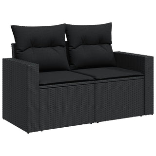 vidaXL 11 Piece Garden Sofa Set with Cushions Black Poly Rattan - 3228915 - Sofa In Store