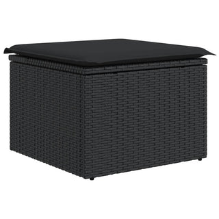 vidaXL 11 Piece Garden Sofa Set with Cushions Black Poly Rattan - 3228915 - Sofa In Store