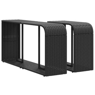 vidaXL 11 Piece Garden Sofa Set with Cushions Black Poly Rattan - 3228915 - Sofa In Store