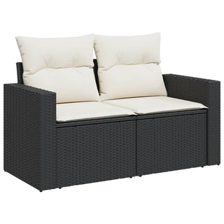 vidaXL 11 Piece Garden Sofa Set with Cushions Black Poly Rattan - 3228916 - Sofa In Store