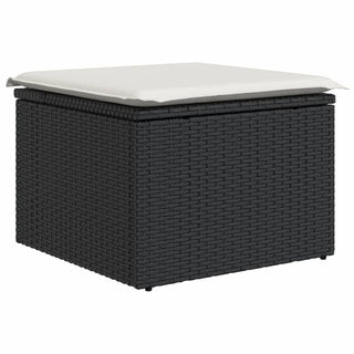 vidaXL 11 Piece Garden Sofa Set with Cushions Black Poly Rattan - 3228916 - Sofa In Store