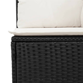 vidaXL 11 Piece Garden Sofa Set with Cushions Black Poly Rattan - 3228916 - Sofa In Store