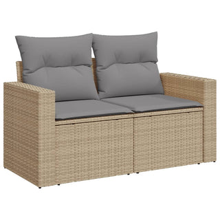 vidaXL 11 Piece Garden Sofa Set with Cushions Beige Poly Rattan - 3228919 - Sofa In Store