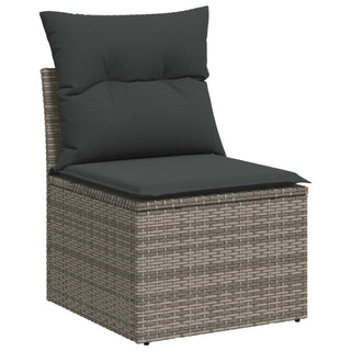 vidaXL 11 Piece Garden Sofa Set with Cushions Grey Poly Rattan - 3228920 - Sofa In Store
