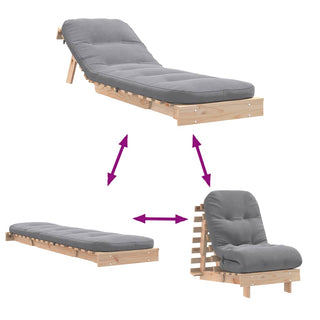 vidaXL Futon Sofa Bed with Mattress 60x206x11 cm Solid Wood Pine - Sofa In Store