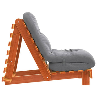 vidaXL Futon Sofa Bed with Mattress Wax Brown 60x206x11 cm Solid Wood Pine - Sofa In Store