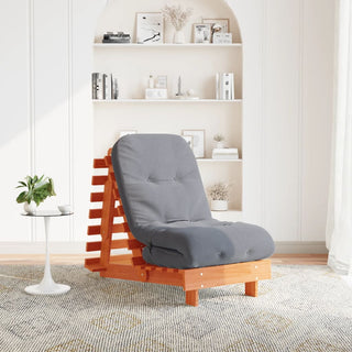 vidaXL Futon Sofa Bed with Mattress Wax Brown 60x206x11 cm Solid Wood Pine - Sofa In Store