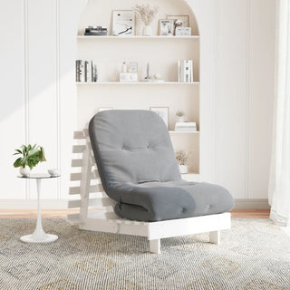 vidaXL Futon Sofa Bed with Mattress White 70x206x11 cm Solid Wood Pine - Sofa In Store