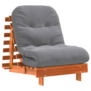 vidaXL Futon Sofa Bed with Mattress Wax Brown 70x206x11 cm Solid Wood Pine - Sofa In Store