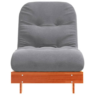 vidaXL Futon Sofa Bed with Mattress Wax Brown 70x206x11 cm Solid Wood Pine - Sofa In Store