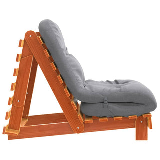 vidaXL Futon Sofa Bed with Mattress Wax Brown 70x206x11 cm Solid Wood Pine - Sofa In Store