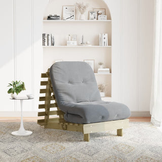 vidaXL Futon Sofa Bed with Mattress 70x206x11 cm Impregnated Wood Pine - Sofa In Store
