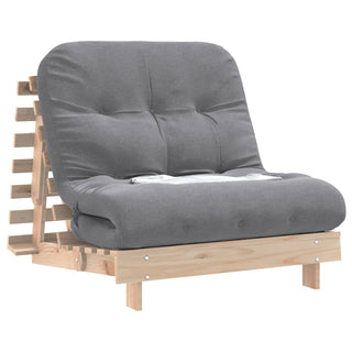vidaXL Futon Sofa Bed with Mattress 80x206x11 cm Solid Wood Pine - Sofa In Store