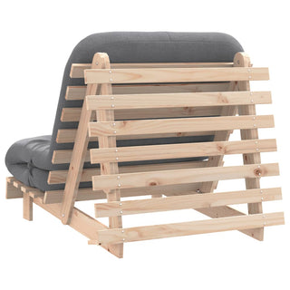 vidaXL Futon Sofa Bed with Mattress 80x206x11 cm Solid Wood Pine - Sofa In Store