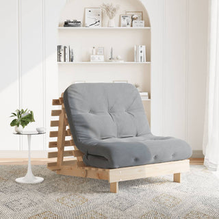 vidaXL Futon Sofa Bed with Mattress 80x206x11 cm Solid Wood Pine - Sofa In Store