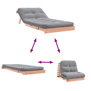 vidaXL Futon Sofa Bed with Mattress 80x206x11 cm Solid Wood Douglas - Sofa In Store
