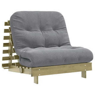 vidaXL Futon Sofa Bed with Mattress 80x206x11 cm Impregnated Wood Pine - Sofa In Store