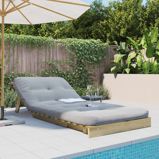 vidaXL Futon Sofa Bed with Mattress 80x206x11 cm Impregnated Wood Pine - Sofa In Store