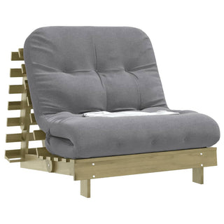 vidaXL Futon Sofa Bed with Mattress 80x206x11 cm Impregnated Wood Pine - Sofa In Store