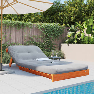 vidaXL Futon Sofa Bed with Mattress Wax Brown 90x206x11 cm Solid Wood Pine - Sofa In Store