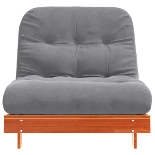 vidaXL Futon Sofa Bed with Mattress Wax Brown 90x206x11 cm Solid Wood Pine - Sofa In Store