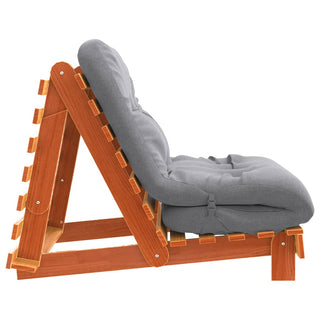 vidaXL Futon Sofa Bed with Mattress Wax Brown 90x206x11 cm Solid Wood Pine - Sofa In Store