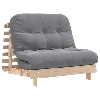 vidaXL Futon Sofa Bed with Mattress 100x206x11 cm Solid Wood Pine - Sofa In Store