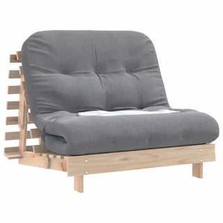 vidaXL Futon Sofa Bed with Mattress 100x206x11 cm Solid Wood Pine - Sofa In Store