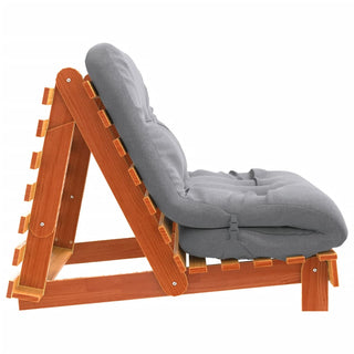 vidaXL Futon Sofa Bed with Mattress Wax Brown 100x206x11 cm Solid Wood Pine - Sofa In Store