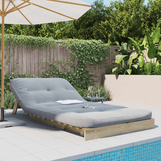 vidaXL Futon Sofa Bed with Mattress 100x206x11 cm Impregnated Wood Pine - Sofa In Store