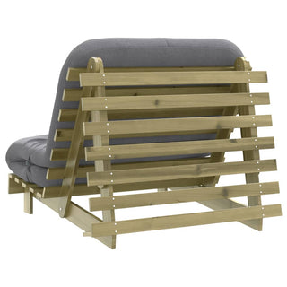 vidaXL Futon Sofa Bed with Mattress 100x206x11 cm Impregnated Wood Pine - Sofa In Store