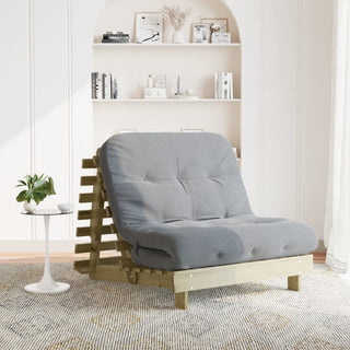 vidaXL Futon Sofa Bed with Mattress 100x206x11 cm Impregnated Wood Pine - Sofa In Store