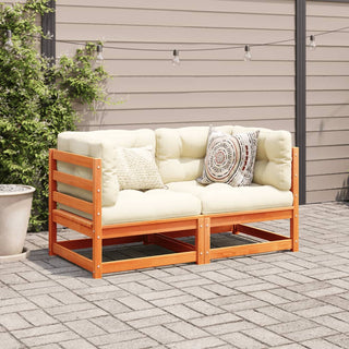 vidaXL 2 Piece Garden Sofa Set Wax Brown Solid Wood Pine - Sofa In Store