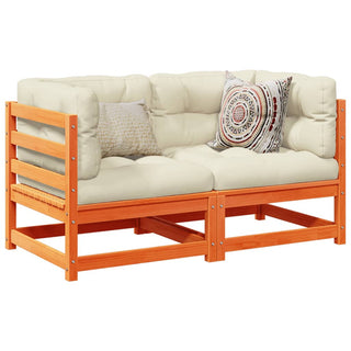 vidaXL 2 Piece Garden Sofa Set Wax Brown Solid Wood Pine - Sofa In Store